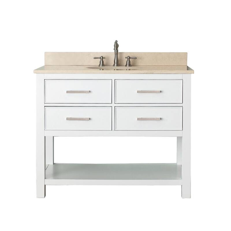 Avanity Brooks White 43-inch Vanity Combo with Top and Sink