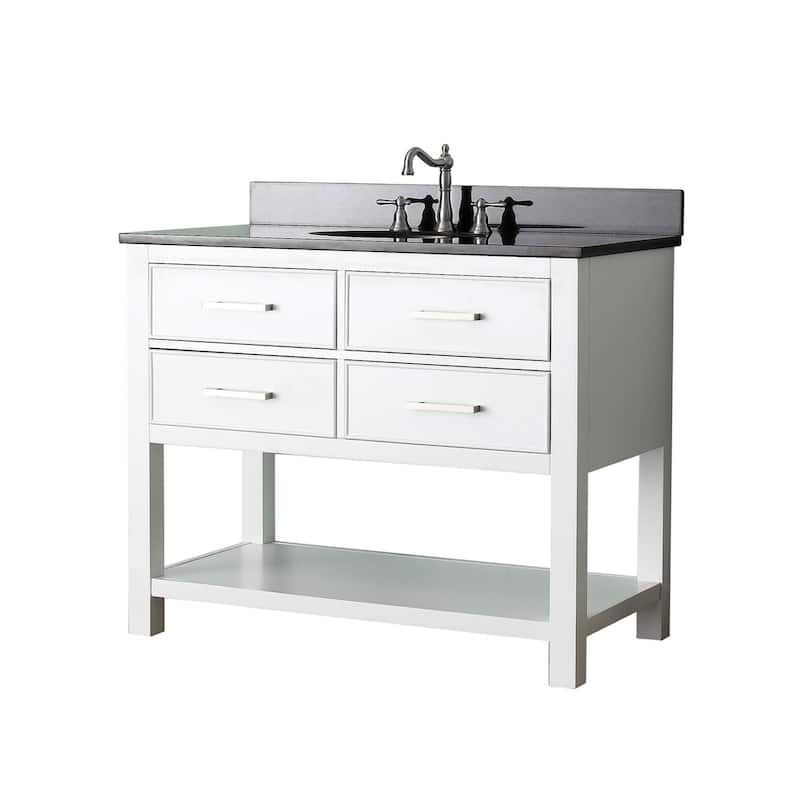 Avanity Brooks White 43-inch Vanity Combo with Top and Sink