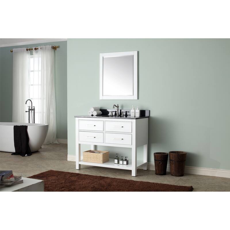 Avanity Brooks White 43-inch Vanity Combo with Top and Sink