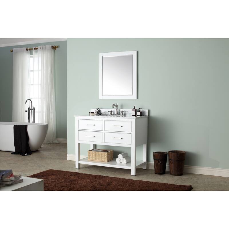 Avanity Brooks White 43-inch Vanity Combo with Top and Sink