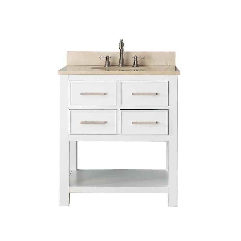 Avanity Brooks 31-inch White Vanity Combo with Top and Sink