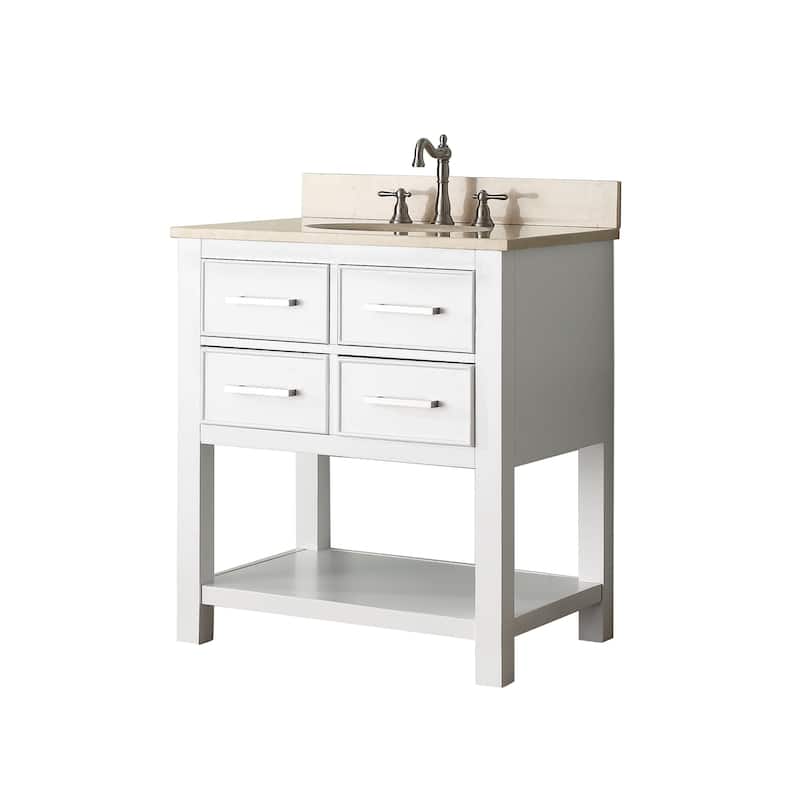 Avanity Brooks 31-inch White Vanity Combo with Top and Sink