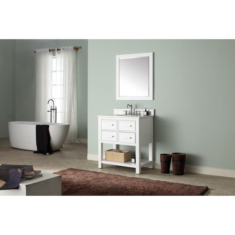 Avanity Brooks 31-inch White Vanity Combo with Top and Sink