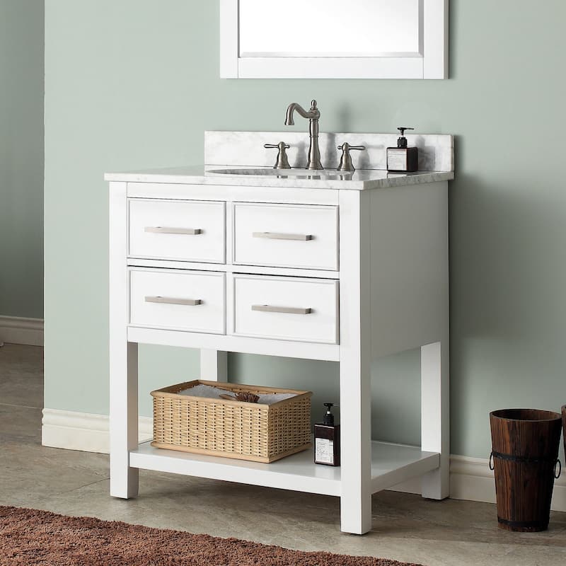 Avanity Brooks 31-inch White Vanity Combo with Top and Sink