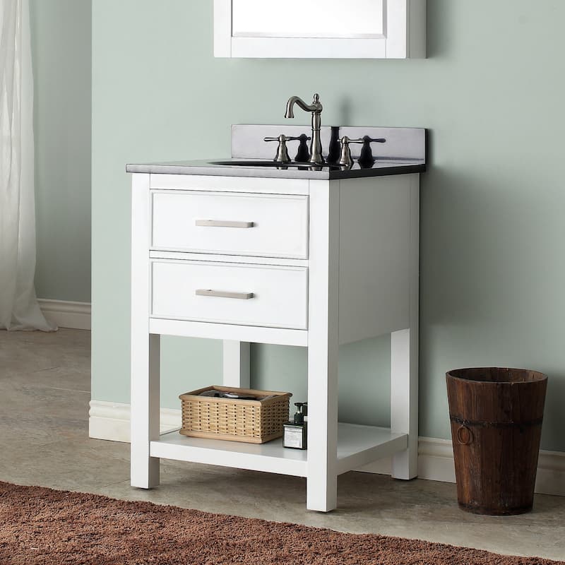 Avanity Brooks White 25-inch Vanity Combo with Top and Sink