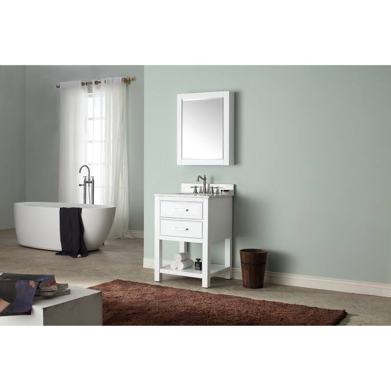 Avanity Brooks White 25-inch Vanity Combo with Top and Sink