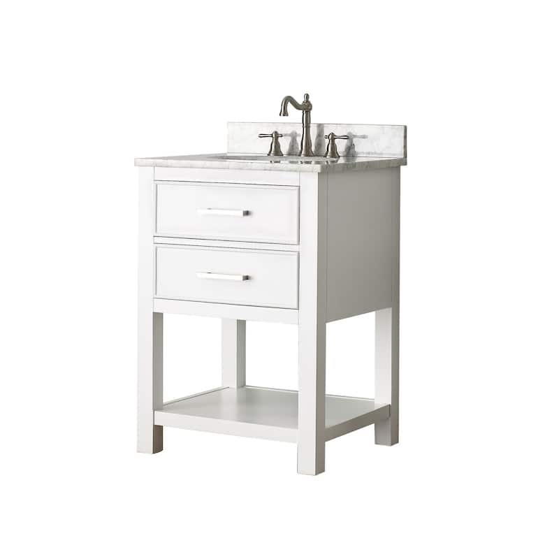 Avanity Brooks White 25-inch Vanity Combo with Top and Sink