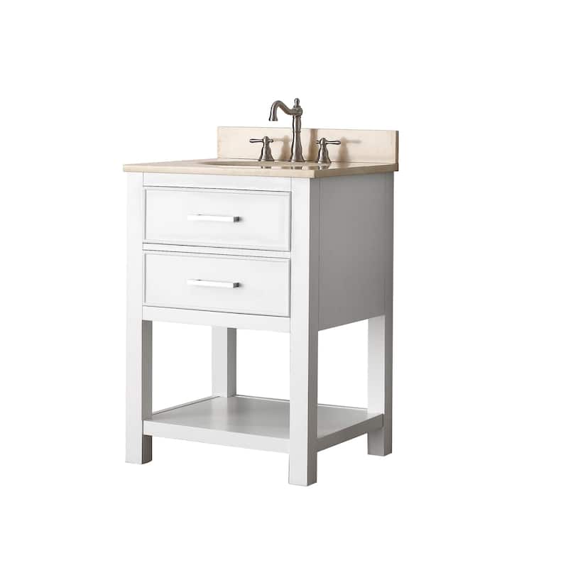 Avanity Brooks White 25-inch Vanity Combo with Top and Sink