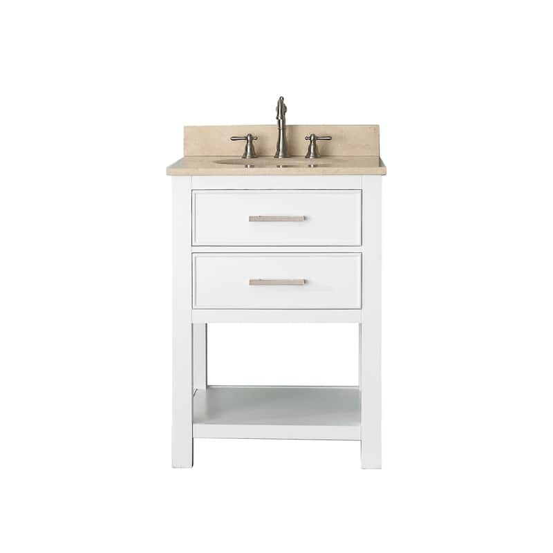 Avanity Brooks White 25-inch Vanity Combo with Top and Sink