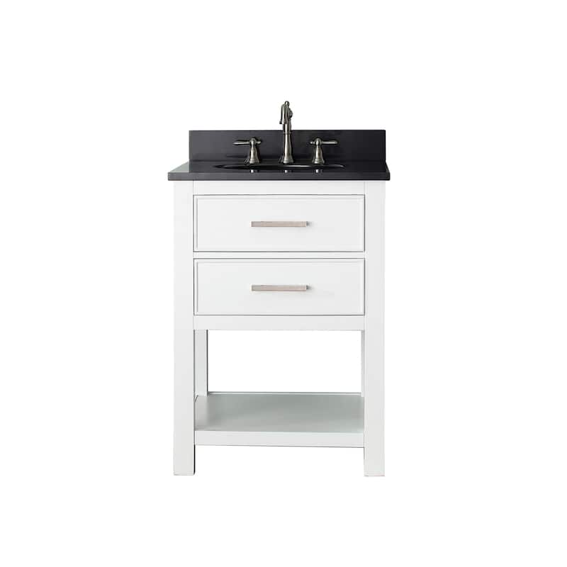 Avanity Brooks White 25-inch Vanity Combo with Top and Sink