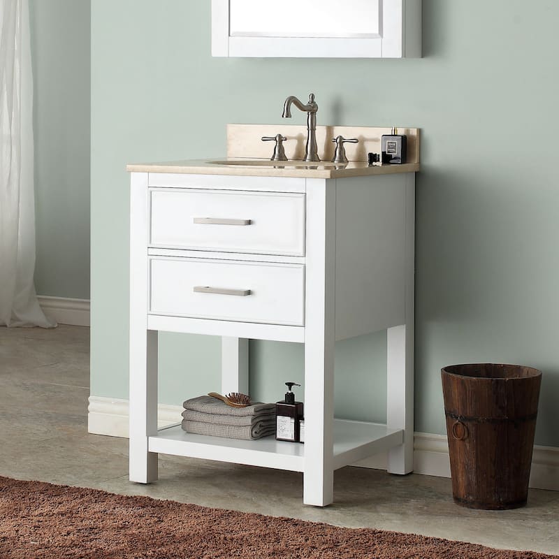 Avanity Brooks White 25-inch Vanity Combo with Top and Sink