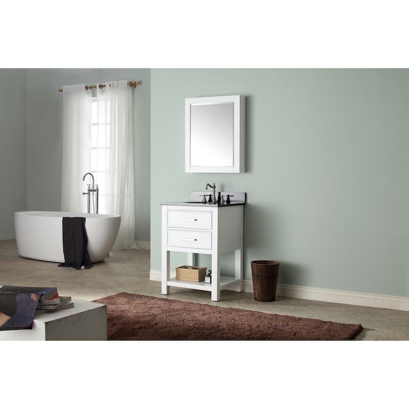 Avanity Brooks White 25-inch Vanity Combo with Top and Sink