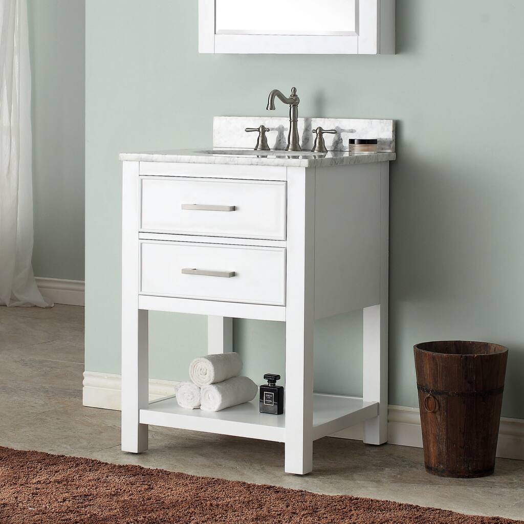 Avanity Brooks White 25-inch Vanity Combo with Top and Sink
