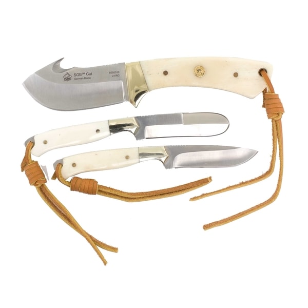 Puma SGB Trophy Care Set With Bone Handles and Leather Sheath