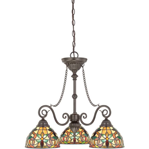 Copper Grove Copeland 3 Light Bronze Tiffany Chandelier On Copper Grove Copeland 3 Light Bronze