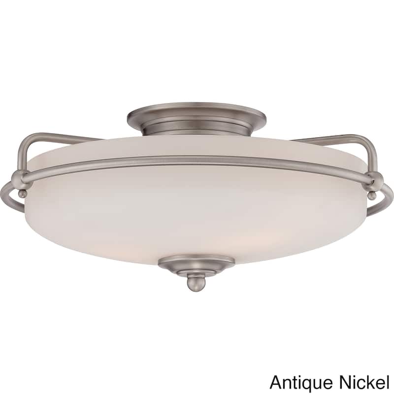 Quoizel Griffin 3-light Large Floating Flush Mount - Antique Nickel Large Flush Mount