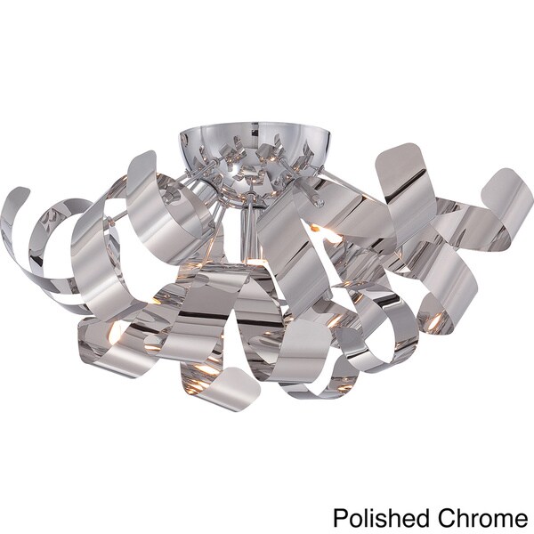 Ribbons 4 light Polished Chrome Large Flush Mount