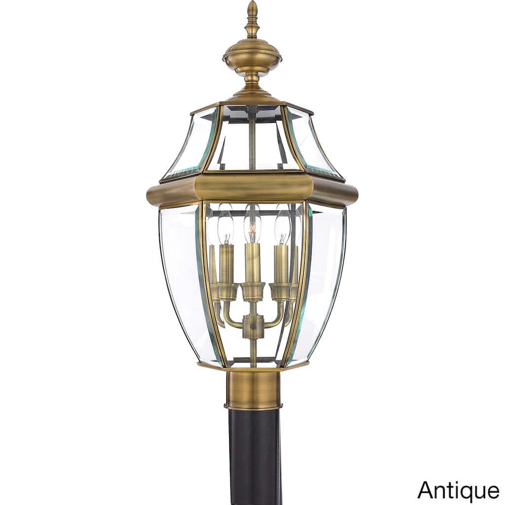 Quoizel Newbury 3-Light Solid Brass Outdoor Post Lantern Head