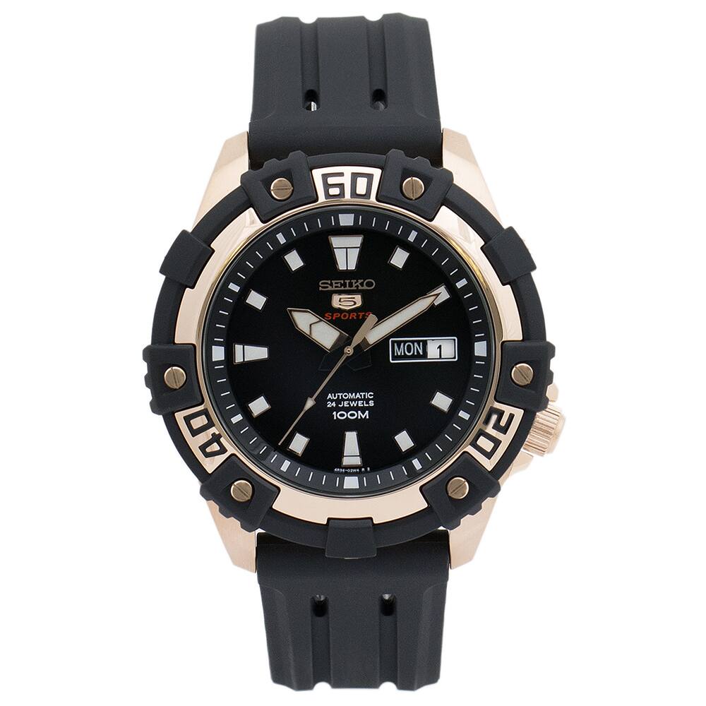 Seiko 5 Men's SRP480 Balck Rubber Watch