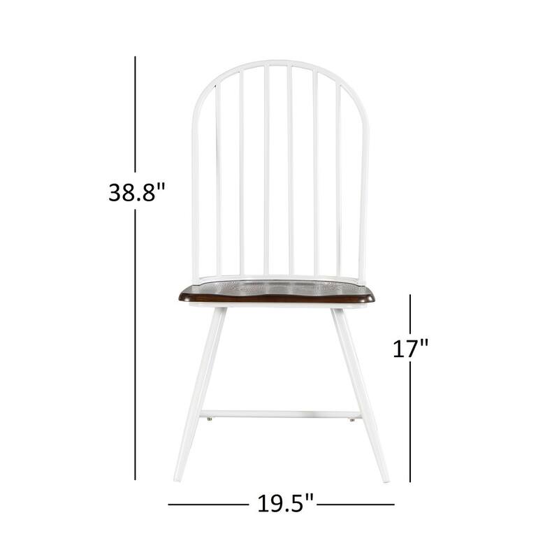 Belita Two-Tone Metal and Wood Spindle Back Dining Chairs (Set of 4) by iNSPIRE Q Modern
