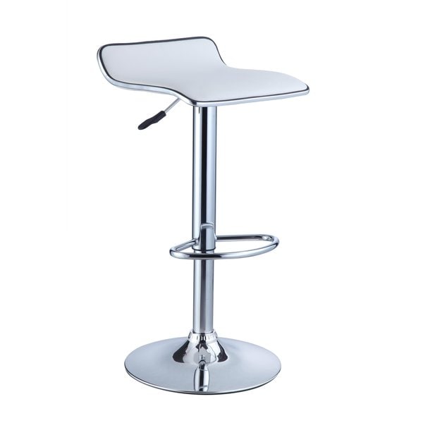 Oh Home Roxie White PU and Chrome Bar Stool (Set of 2)   16574578