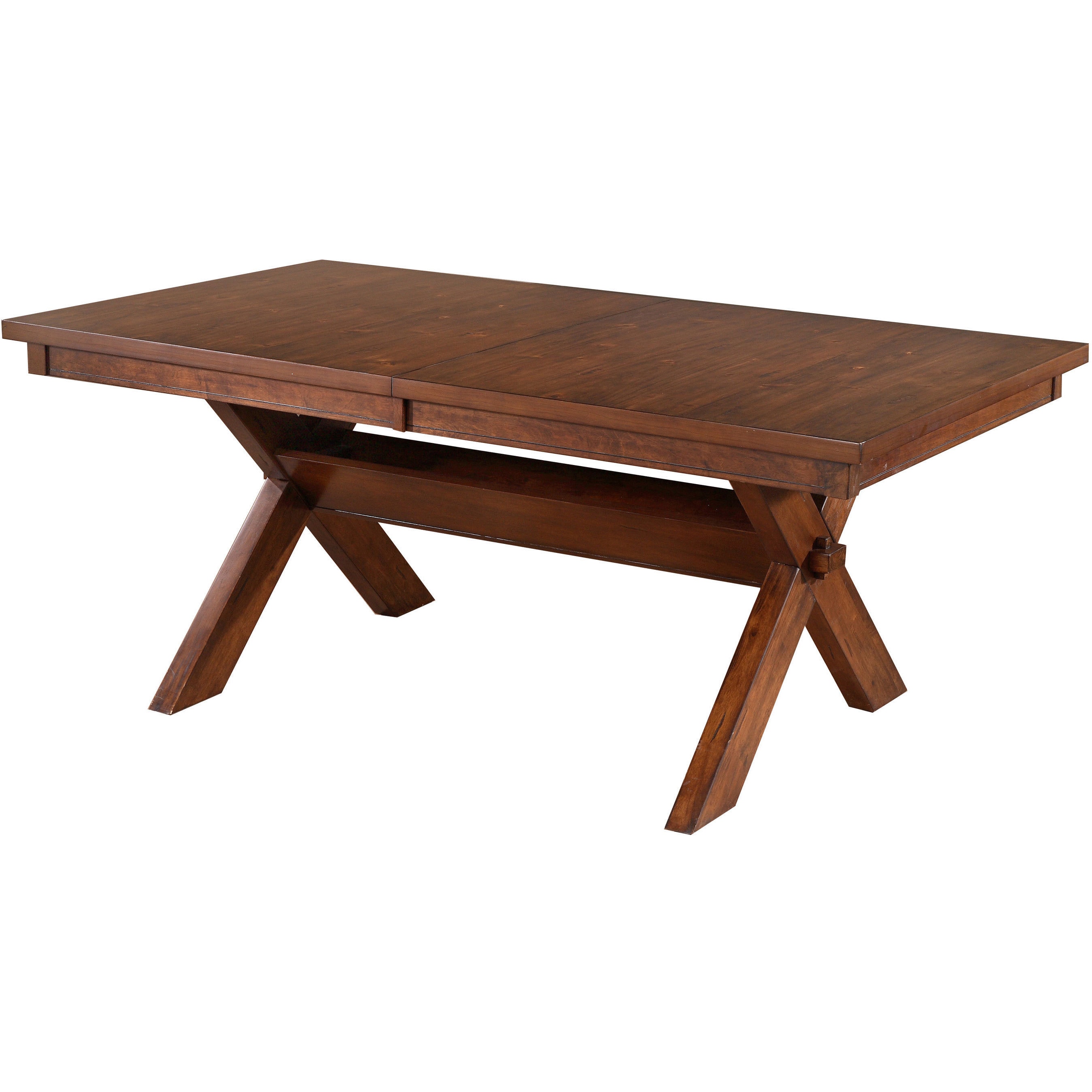 Powell Kraven Dark Hazelnut Finish X base Dining Table  