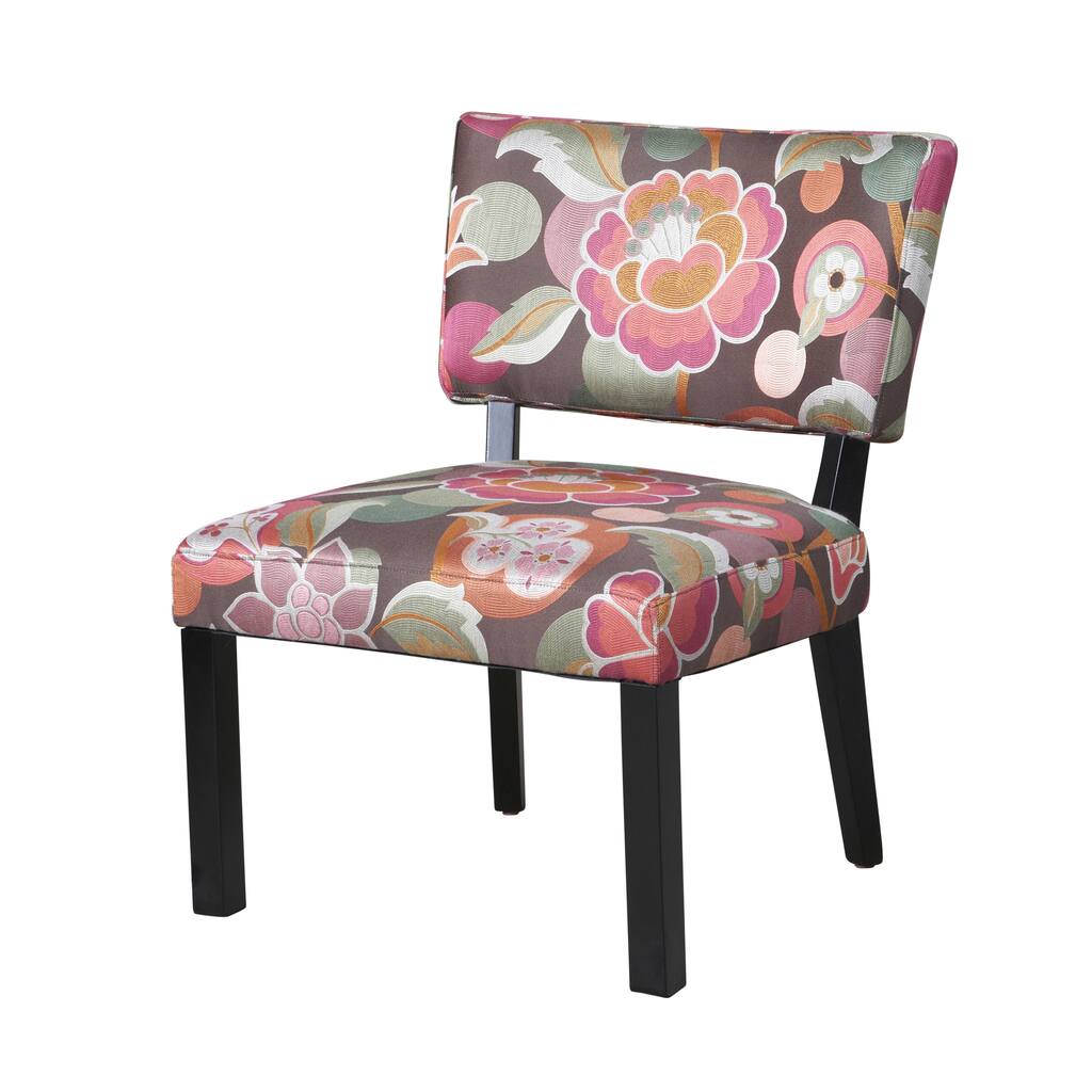 Powell Bianca Pink and Brown Floral Accent Chair