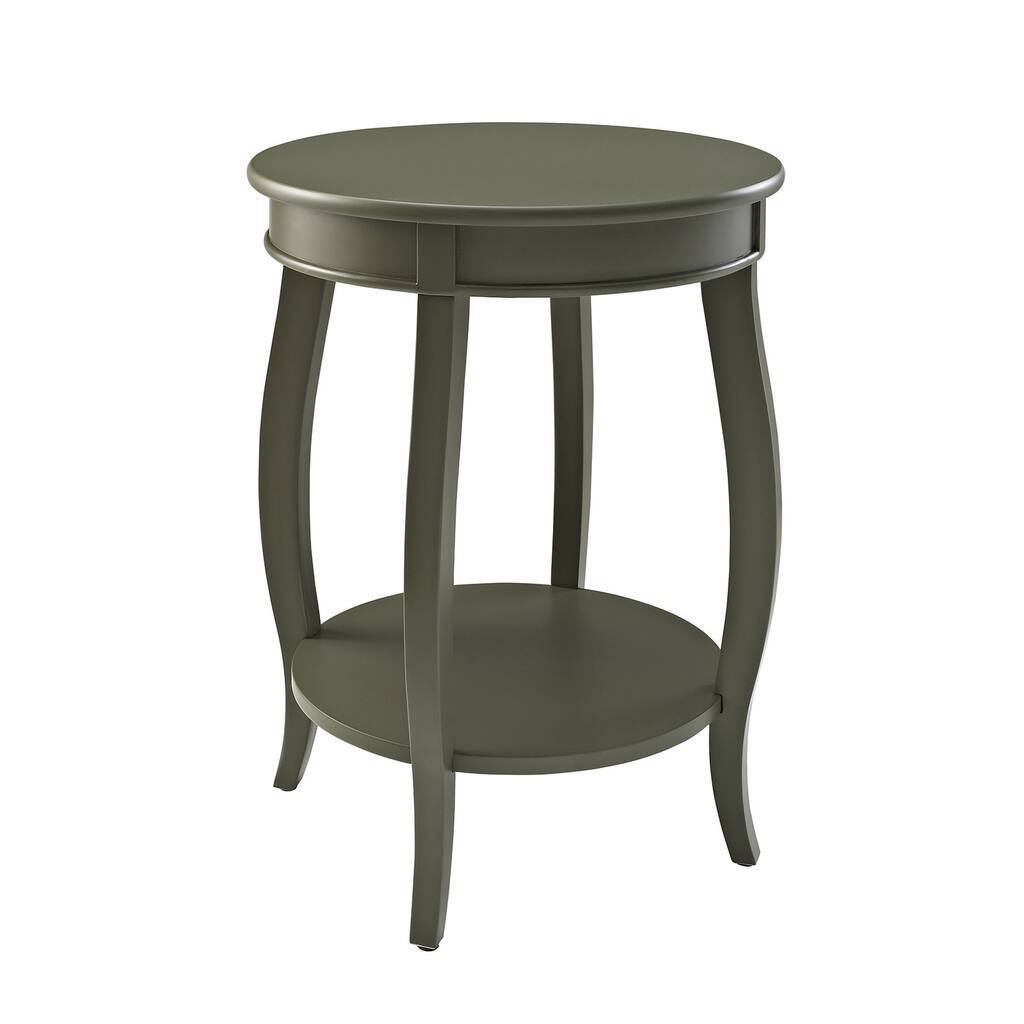 Powell Grey Round Table with Shelf