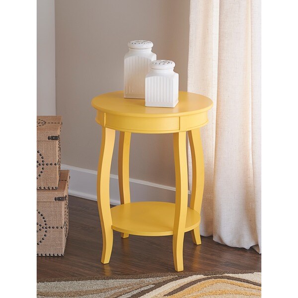 Powell Ariana Yellow Round Table With Shelf Free Shipping Today Powell Ariana Yellow Round Table With Shelf
