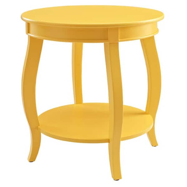 Powell Ariana Yellow Round Table With Shelf Powell Ariana Yellow Round Table With Shelf