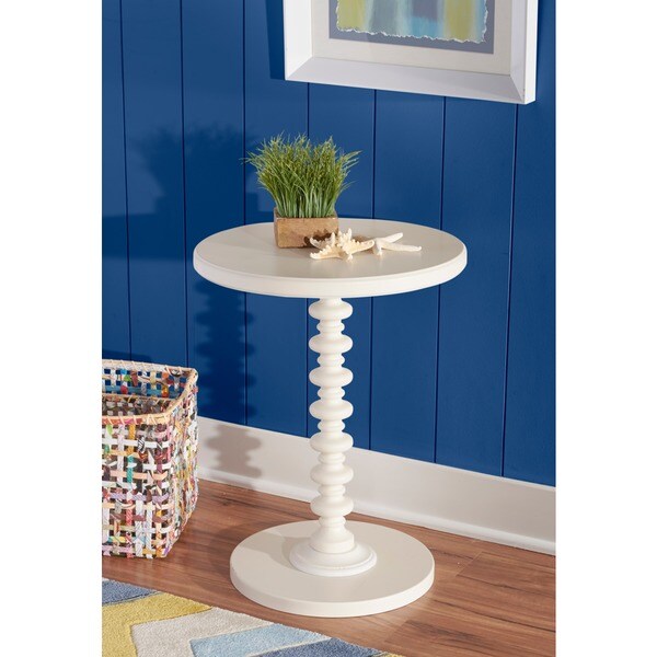 Powell Kallie White Round Spindle Table Free Shipping Today Powell Kallie White Round Spindle Table