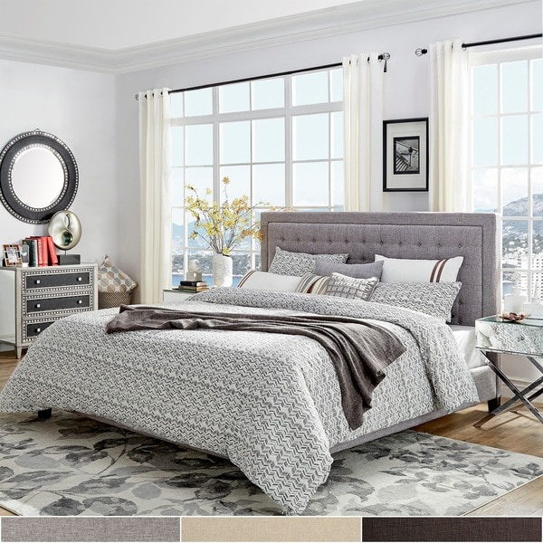 Shop Bellevista Square Button-tufted Upholstered Platform Bed By ...