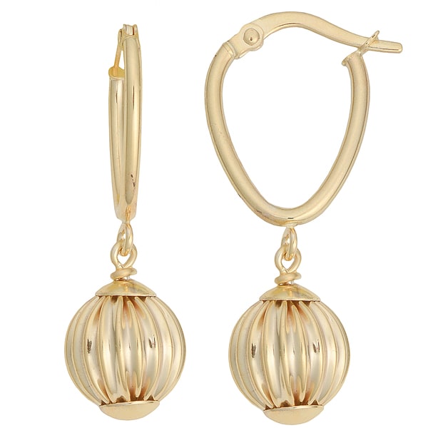 Shop Fremada 10k Yellow Gold Leverback Texture Ball Drop Earrings - On Sale - Overstock - 9388217