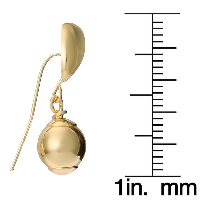 Fremada 10k Yellow Gold High Polish Teardrop and Ball Drop Earrings