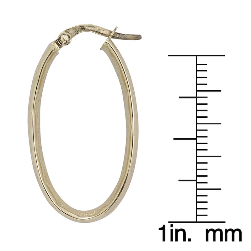 Fremada 10k Yellow Gold Oval Hoop Earrings