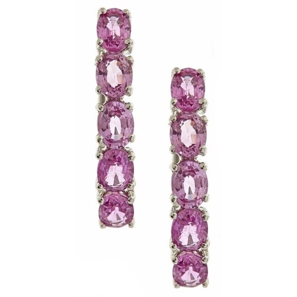 Anika and August 14k White Gold Pink Sapphire Clip-in Earrings