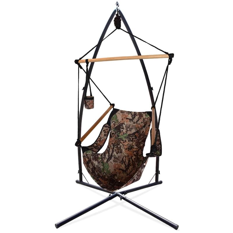 Hammaka Hammock Chair and Summit Steel Stand Combo - Brown