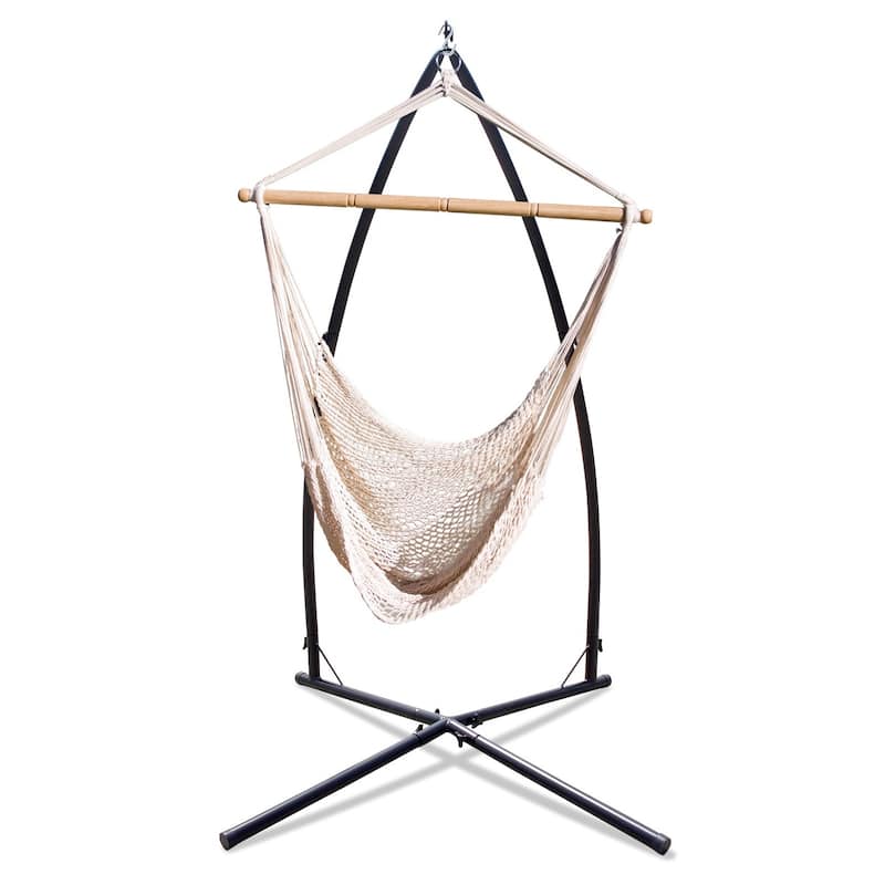 Hammaka Hammock Chair and Summit Steel Stand Combo - White