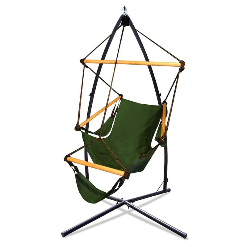 Hammaka Hammock Chair and Summit Steel Stand Combo - Green Cradle Chair