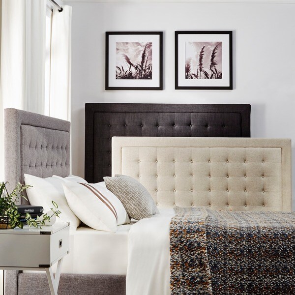 Bellevista Button-tufted Square Queen Upholstered Headboard By INSPIRE ...