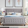 Bellevista Square Button-tufted Upholstered Bed with Footboard by iNSPIRE Q Bold