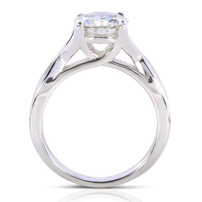 Annello by Kobelli 14k White Gold 1 3/4ct TGW Round-cut Moissanite and Channel-set Diamond 3-piece Bridal Rings Set