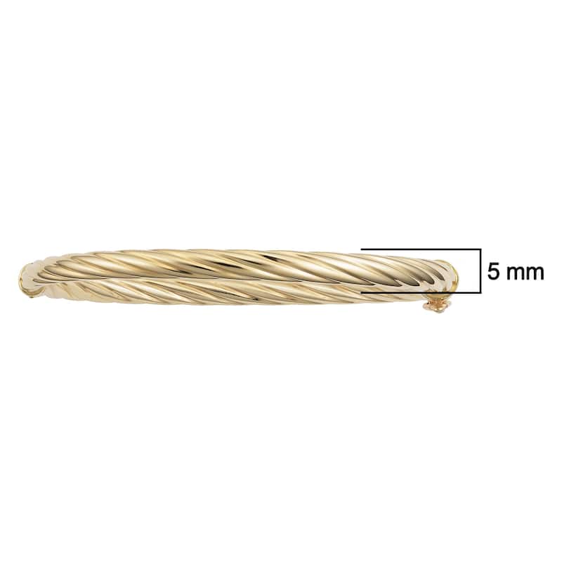 Fremada 10k Yellow Gold 5-mm Swirl High Polish Bangle