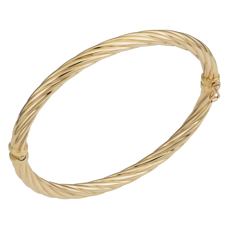 Fremada 10k Yellow Gold 5-mm Swirl High Polish Bangle