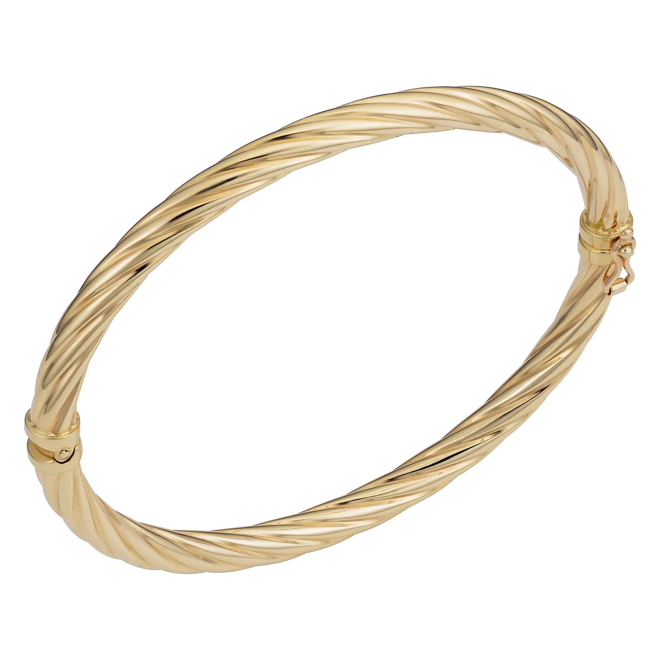 Au Naturale 10k Yellow Gold 5-mm Swirl High Polish Bangle