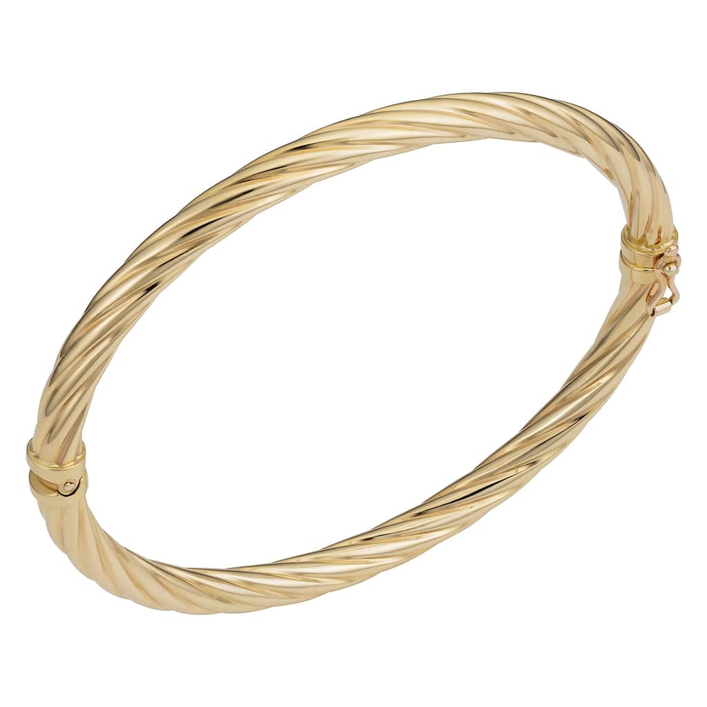 Fremada 10k Yellow Gold 5-mm Swirl High Polish Bangle