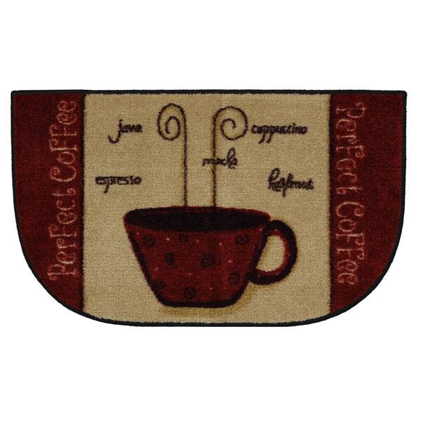 Perfect Coffee Cranberry Slice Kitchen Rug (1'6 x 2'6) Bed Bath