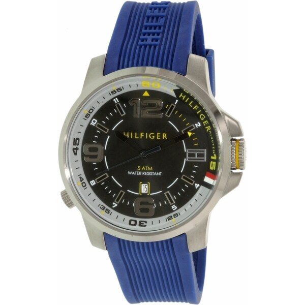 tommy hilfiger blue silicone strap watch