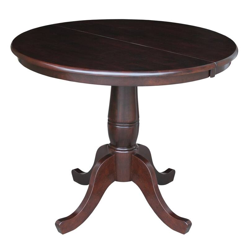 Copper Grove Wychwood Round 36-inch Pedestal Table with 12-inch Leaf - Rich Mocha