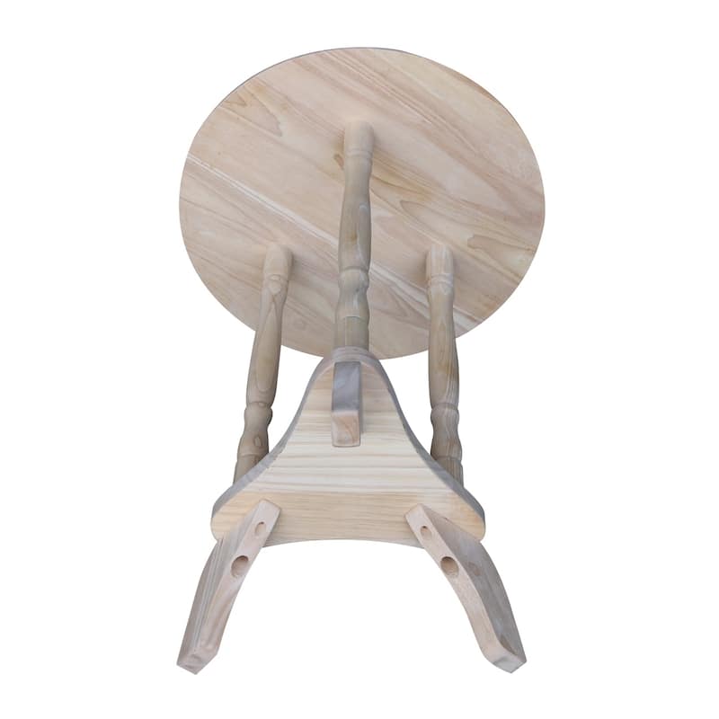 Round Unfinished Solid Parawood Plant Table